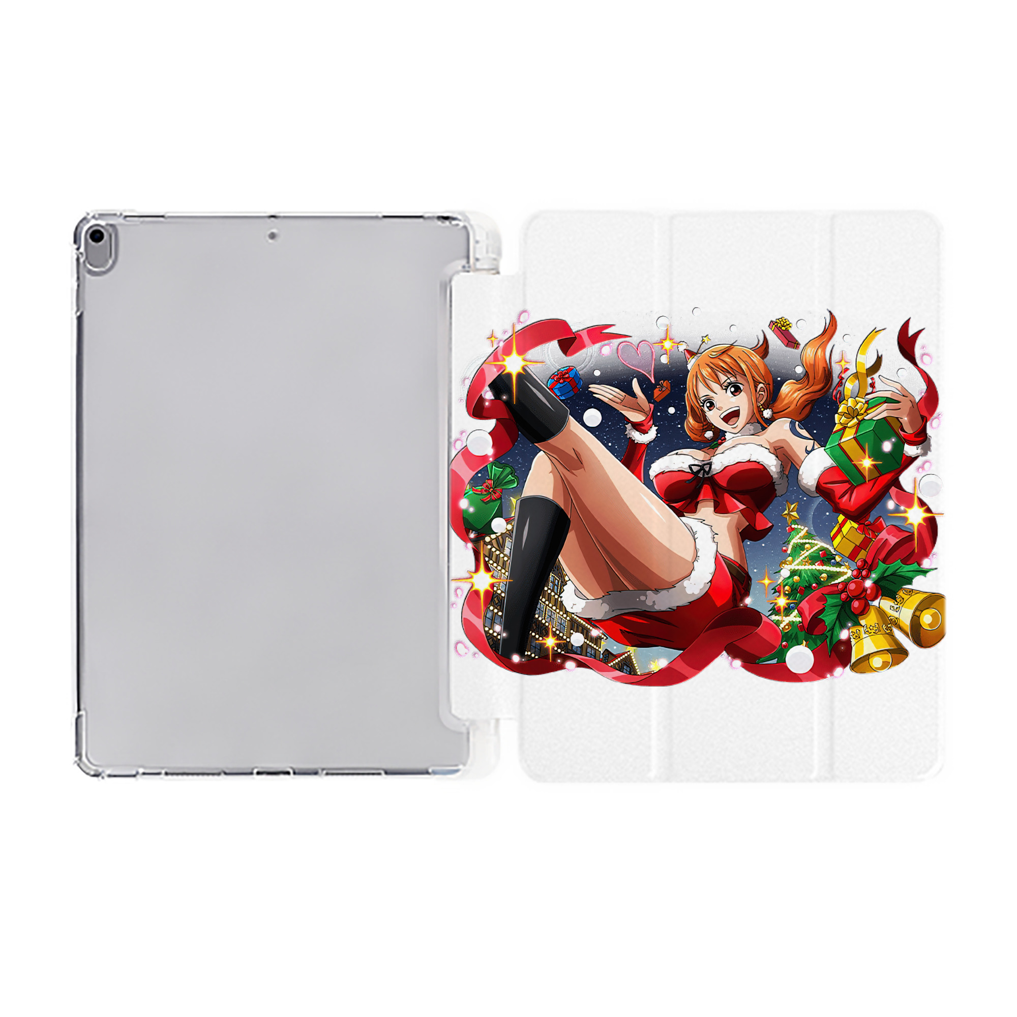 （画像用） ワンピース ナミ ONE PIECE Nami IPad ケース ペン収納付き 三つ折りスタンド PUレザー×シリコン 対応機種9.5/10.5/10.9インチ